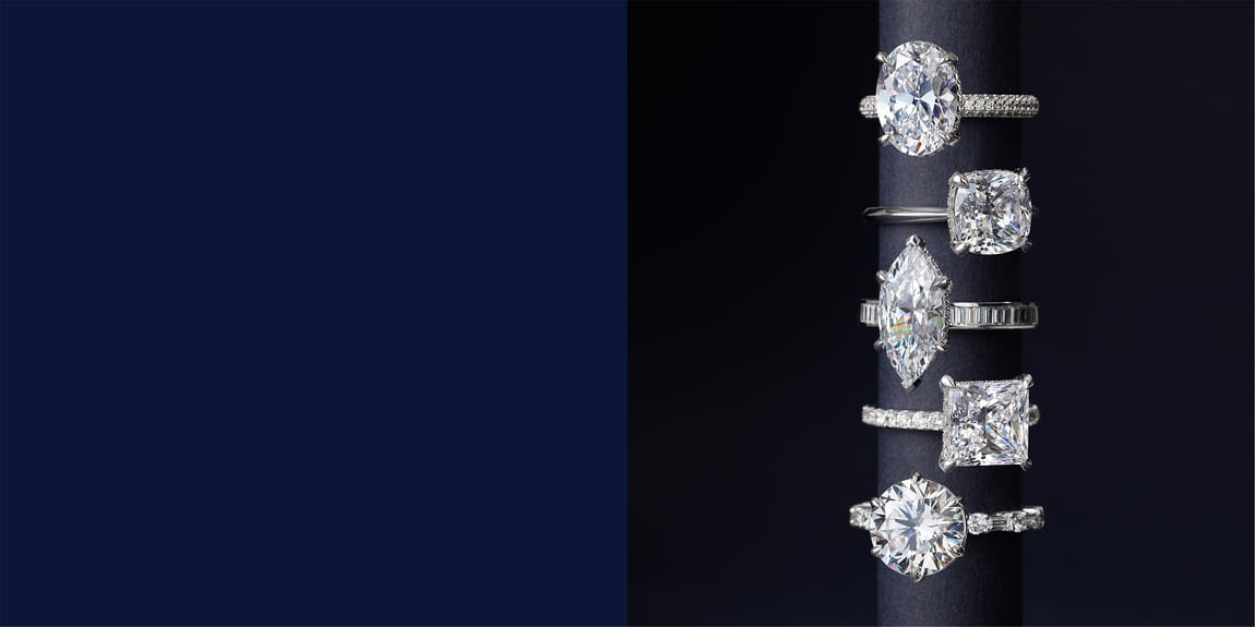 a collection of diamond rings